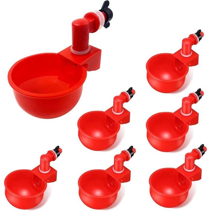 6pcs automatiques Supplies Abreuvoir Poules Tasses à Bol Bol en Plastique Volailles Distributeurs Deau Automatique de Leau Pota