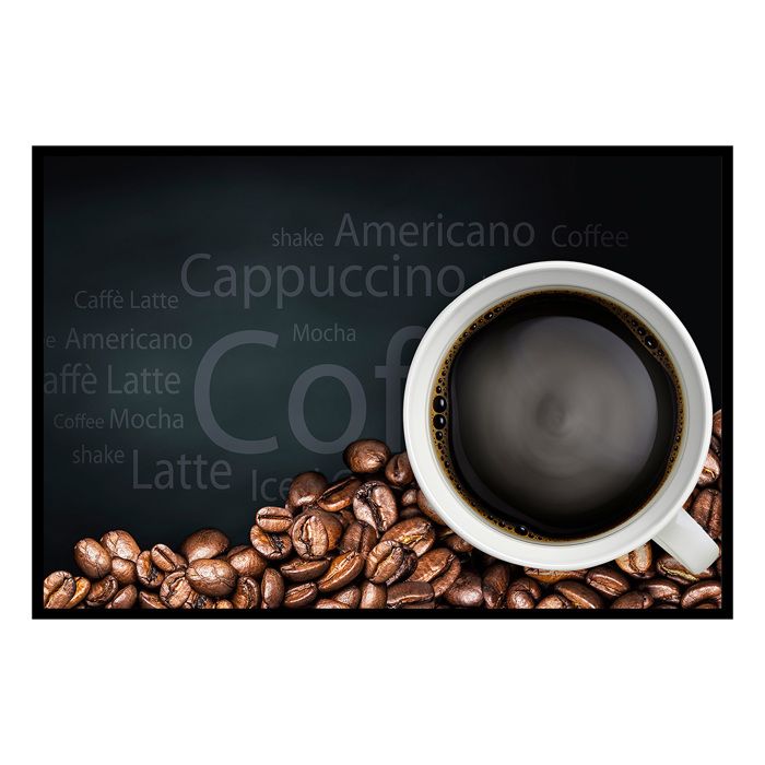 Affiche encadrée tasse de café grains