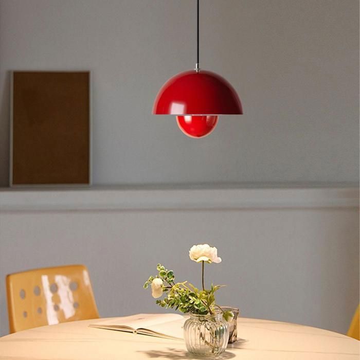 Diday Lustre Moderne Salom Rouge Lampe de Plafon Abat-jour en Metal Style Nordique E27 Luminaire Vintage pour Salon Chambre