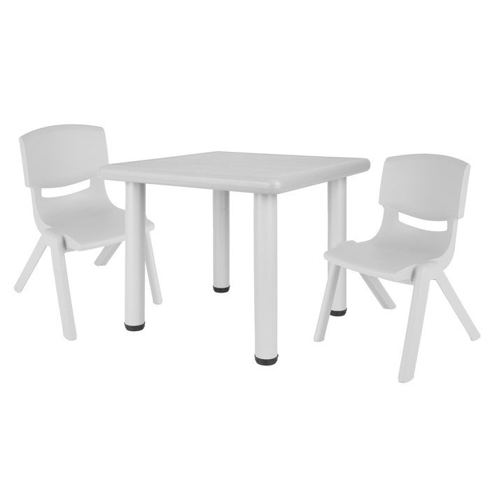 Bieco Table enfant avec 2 chaises Pour intérieur et extérieur Ensemble table et chaises empilable et stable Table d’activités