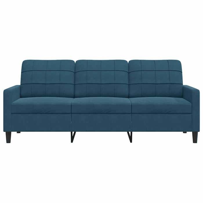 Canapé à 3 places - NANAS - Sofa-3 PERSONNES - SOFA DE SALON - Bleu 180cm Velours C4809596