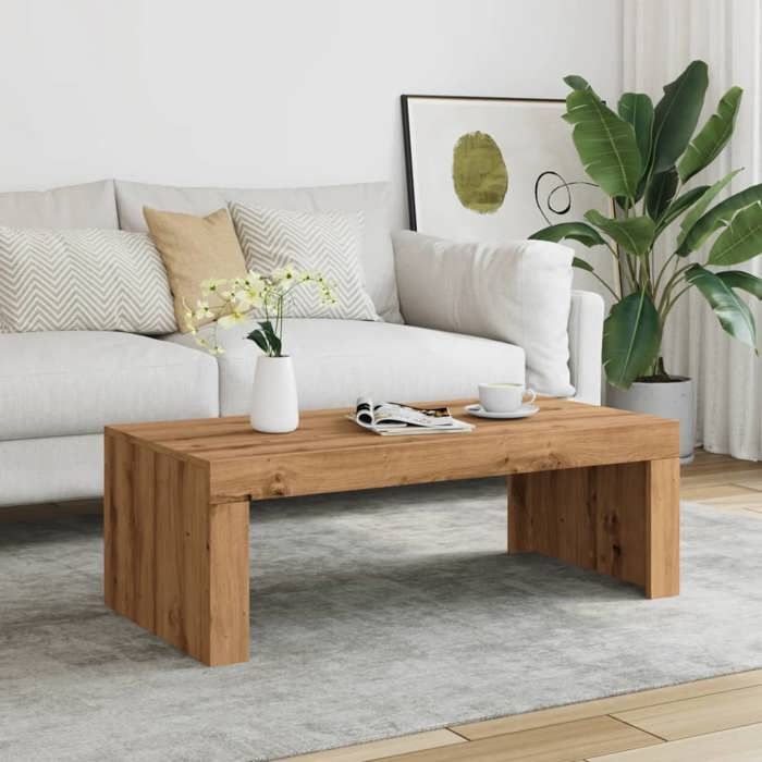 BESTLIFE Table basse chêne artisanal 102x50x35 cm bois dingénierieavec manuel de montage（78652843）VIDAXL