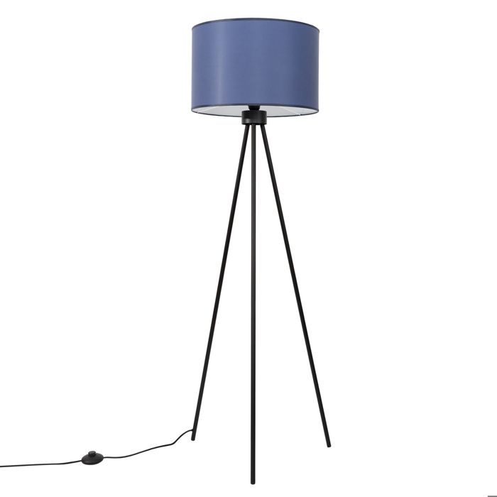 Lampadaire Sollux Lighting NEVIA - E27 - Bleu marine/noir - 40x135 cm