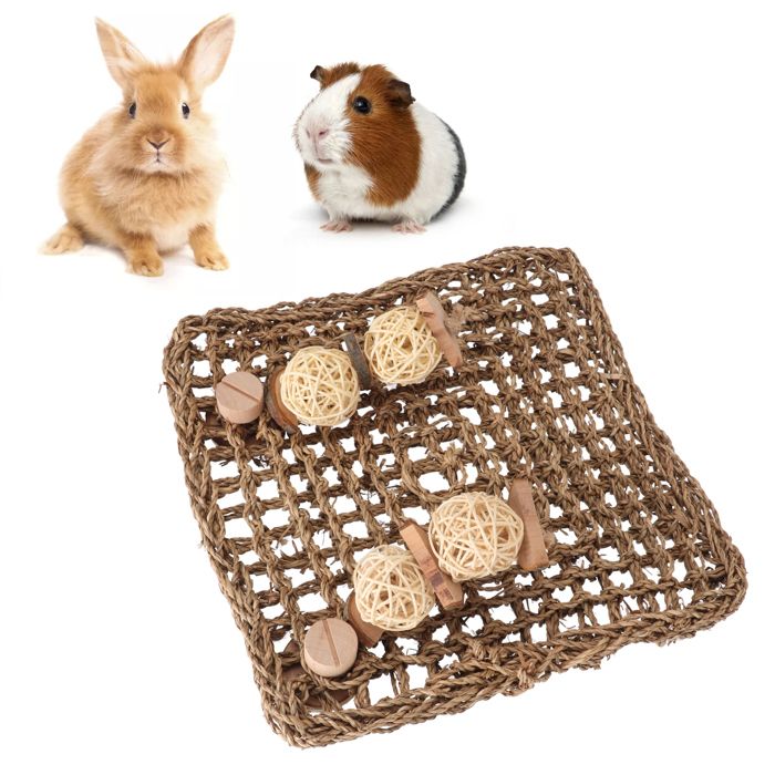 AUCUNE Tapis dherbiers pour animaux de compagnie Tapis de pour les Dents en Jonc de Mer tissé pour animalerie jouet