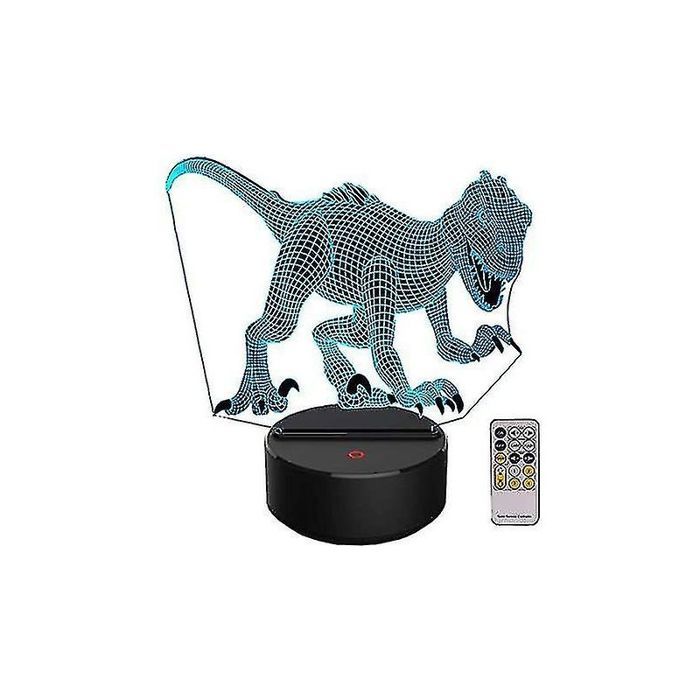 Veilleuse 3D dinosaure pour enfants cadeau de Noël anniversaire jouet Indoraptor lampe illusion 3D lumière animale cadeaux