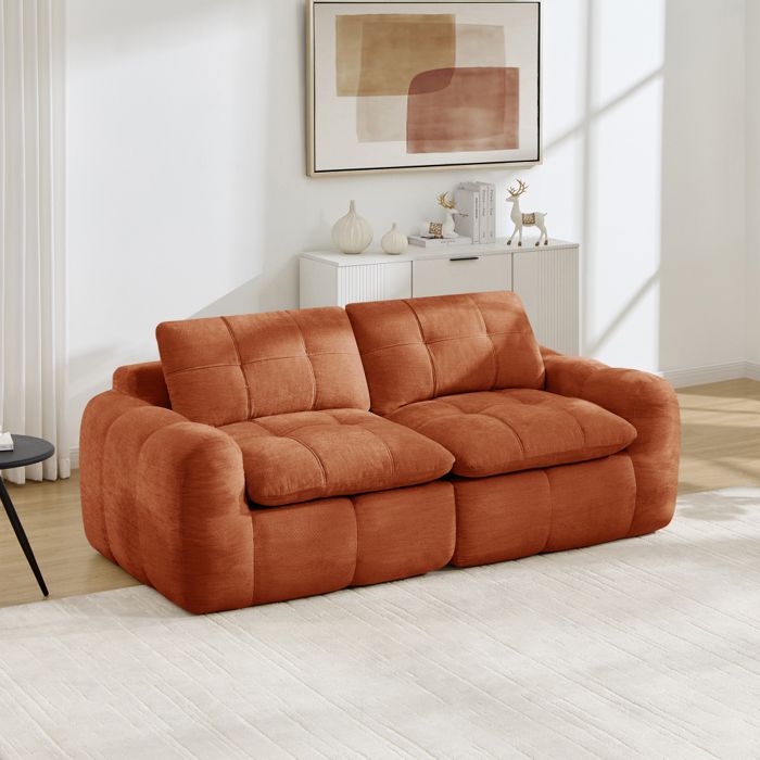 Canapé modulable Compressé dangle 2 places-Canapé lit convertible droit mousse haute densité 32D Orange