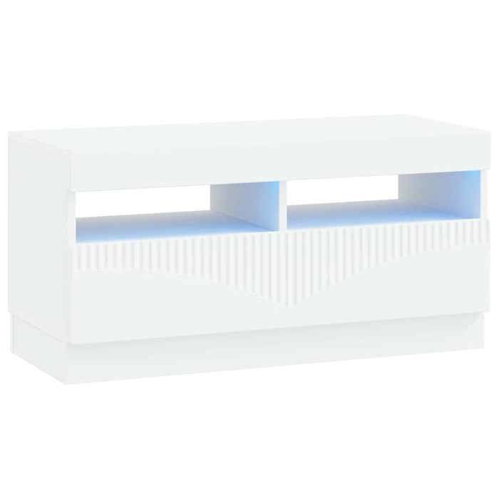 Blanc Meuble TV LED Blanc Bois dingénierie(VIDAXL)_36590