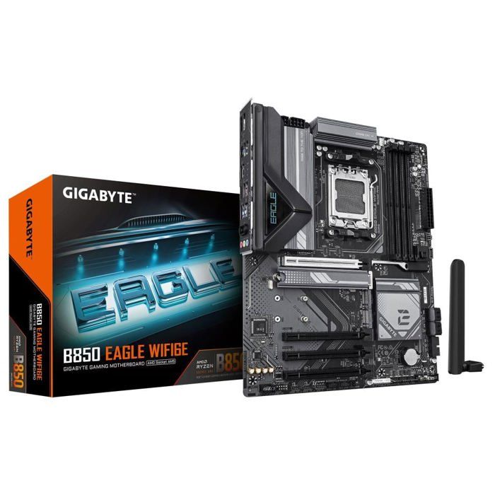 GIGABYTE B850 EAGLE WIFI6E Carte Mère AMD Ryzen 9000 Series CPUs VRM numérique 8+2+2 phases jusqu'à 8200MHz DDR5 OC 1xPCIe 5.0 + 2xPCIe 4.0 .2 LAN GbE WIFI 6E USB 3.2 Gen 2 - vue 2