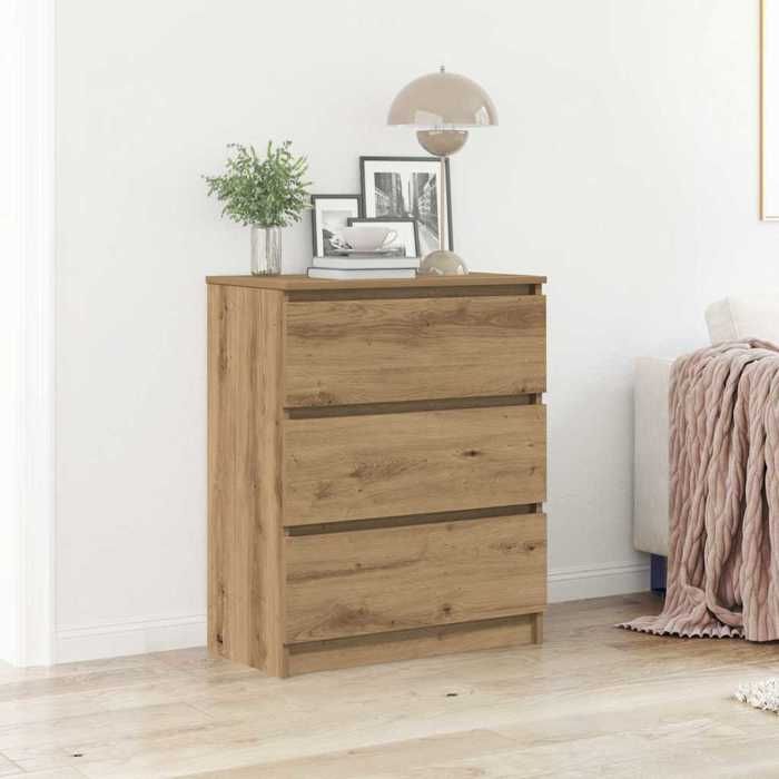 Moderne Buffet bahut pratique - en chêne massif 60x35x76 cm bois dingénierie - Commode salon @FR2271