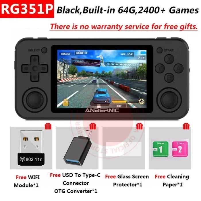 Console Anbernic RG351P – Console De Jeux Rétro Portable (Noir) Avec Carte SD Et Jeux Préchargés