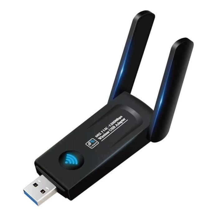 Adaptateur Bluetooth WiFi USB Double Bande - Mini Dongle 2.4G/5Ghz 600Mbps - Plug & Play Pour PC Portable