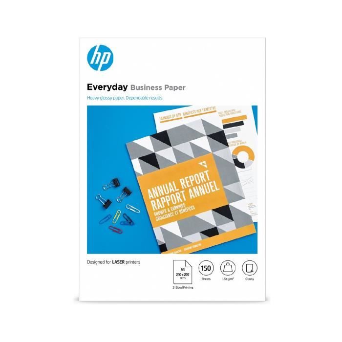 Papier professionnel HP Everyday, brillant, 120 g/m2, A4, 150 feuilles (7MV82A)