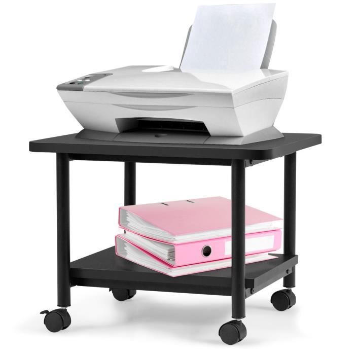 Costway Support D Imprimante A Roulette A 2 Niveaux Etagere Rangement A Multi Fonction Pour Maison Bureau Noir Prix Pas Cher Cdiscount
