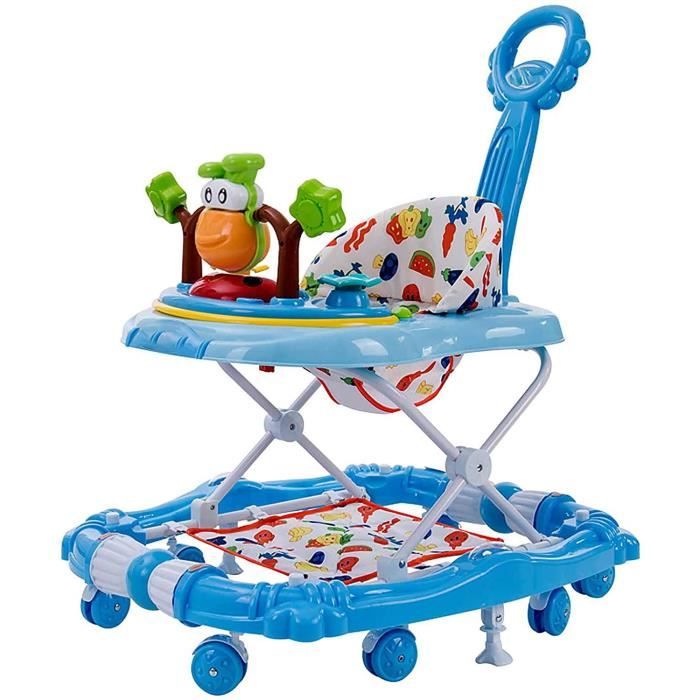 Charge Maximale 15kg Trotteur Bebe R/églable en Hauteur Pliable Anti-Rollover Baby Walker pour 6-18 Mois Gar/çons et Filles YDDHQ Trotteur B/éb/é avec Jouets Multifonctionnels