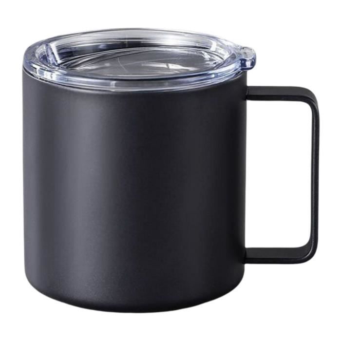 Tasse De Voyage Isolante Noire - Intérieur Inox, Couvercle Rotatif - Neuve