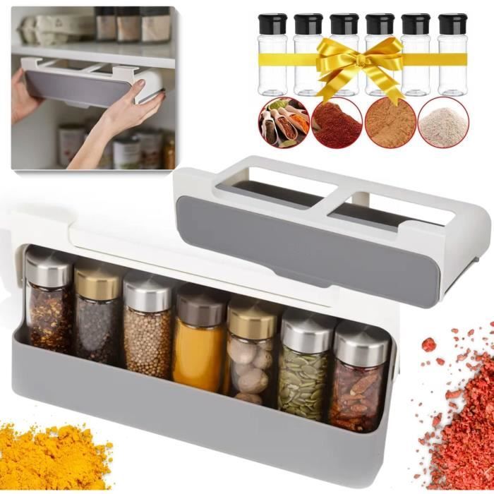 AiQInu 8PCS Rangement Épices Extensible 23-46cm - Organisateur Tiroir Cuisine Ajustable