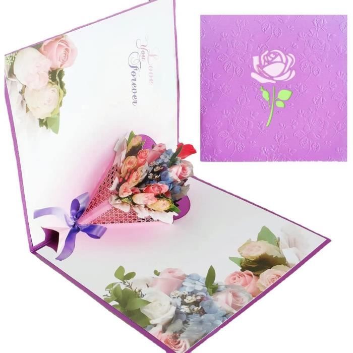 Carte De Noël Pop-up 3D – Panier De Fleurs De Noël – Avec Enveloppe Et Petite Carte Vierge – Taille 17,8 X 12,7 Cm – Cadeau Décoratif Festif - 4