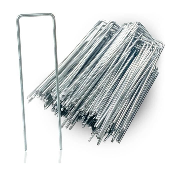 SeedPal Piquets de Fixation en Acier Galvanisé (100 Pièces) - Agrafes