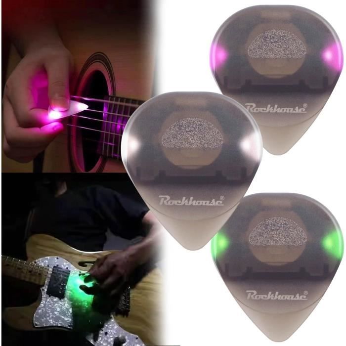 Médiator lumineux LED en plastique pour guitare - Accessoires lumineux -  Médiator musical lumineux - Instrument médiator à cordes