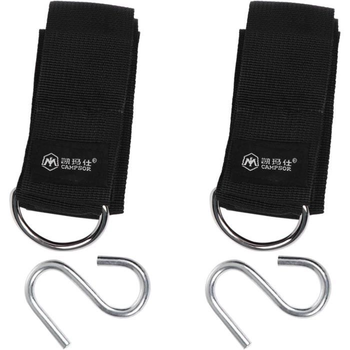 TNSLAND 2 Sangles Balançoire Arbre 200 Kg – Nylon Robuste + Mousquetons & Anneaux D Pour Hamac & Siège Suspendu
