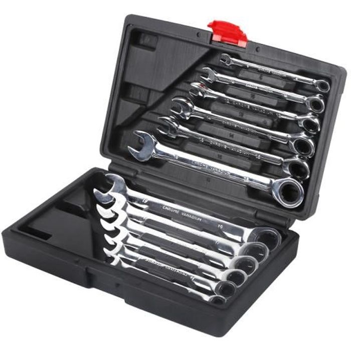 46 Pcs Cr-V Kit De Cle Plate A Cliquet Et Clé à DouilleClé à Cliquet 1