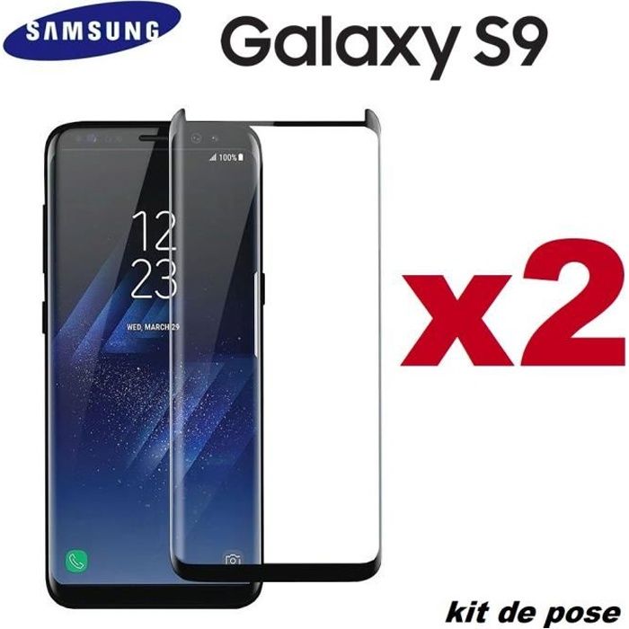 Zerama pour Samsung Galaxy S9 Ronde 3D Courbes Bord Film en Verre trempé 9H Protecteur Plein écran Téléphone Front Cover 