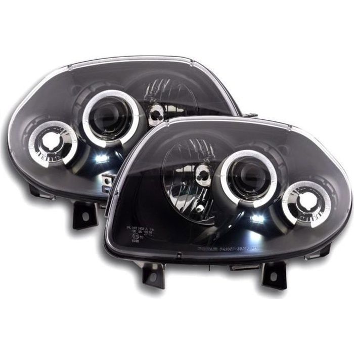 2 Phares Avant Angel Eyes Noir – Pour Peugeot 307 Phase 1 (2001 à 06/2005) – Occasion