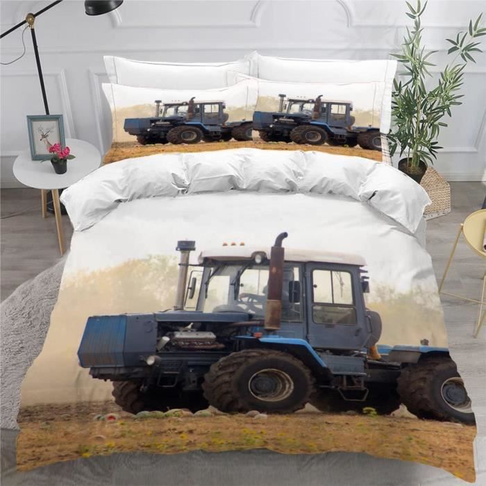 Coussin décoratif vintage pour tracteur - Décoration de ferme noir et blanc - France