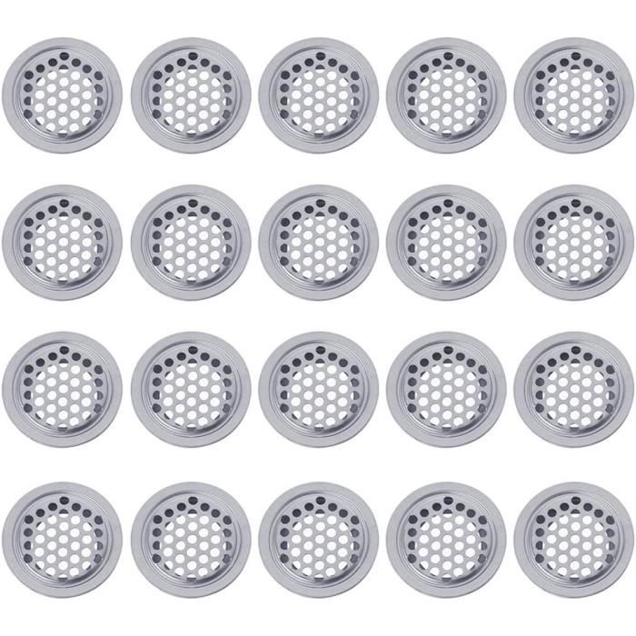 Lot De 20 Grilles De Ventilation Rondes En Acier Inox - Diamètre 29mm, Trous De 3mm - Pour Air Ou Câbles - Neuf Uxcell