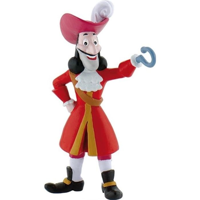 figurine capitaine crochet pirates - bully - personnages miniature - 10 cm - disney