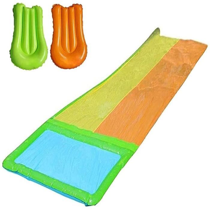 Toboggan Aquatique pour Enfants, Toboggan À Double Glissière, Tapis de