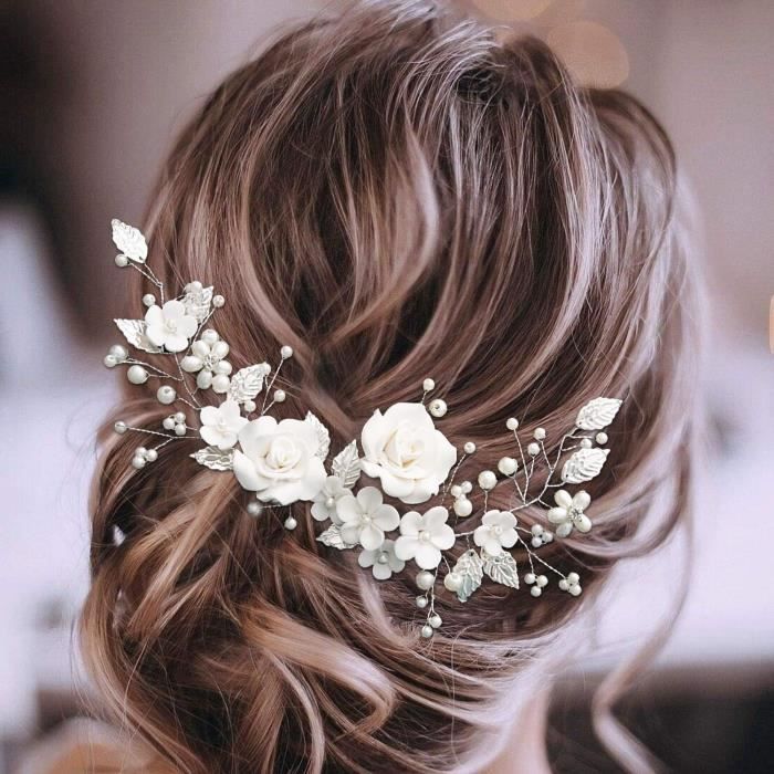 Bandeau De Mariage Élégant Feuilles De Vigne Et Perles – Bijoux De Cheveux Pour Mariée, Coiffure Perlée Brillante Pour Femmes Et Filles