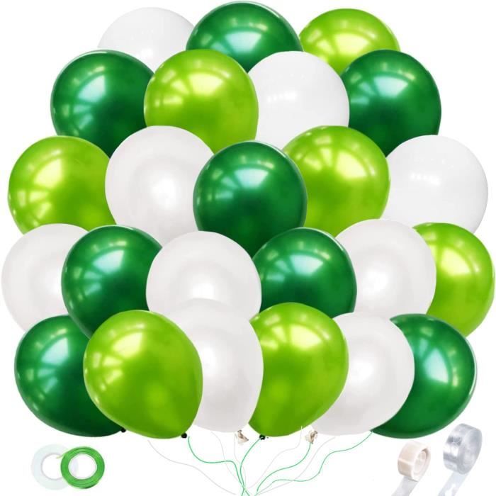 I2533]100 Pièces Ballon Vert Et Blanc, Vert Ballons En Latex 12 Pouces,  Ballons Helium Fêtepour Cérémonie Anniversaire Mariage Com - Cdiscount  Maison