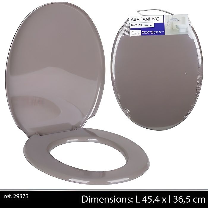 CUVETTE LUNETTE DE TOILETTE GRIS TAUPE ABATTANT WC AVEC ...