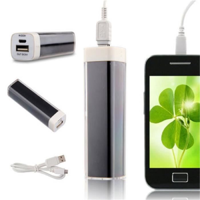 2600mAh BackUp USB Portable Chargeur de batterie externe Power Bank pour Mobile Phone Noir