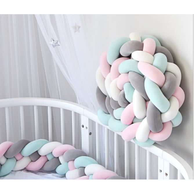 2 2 M Tour De Lit Coussin Serpent Coussin Tresse Pare Chocs Velours Protection Bebe 100 Fait A Main Gris Blanc Rose Vert Cdiscount Puericulture Eveil Bebe