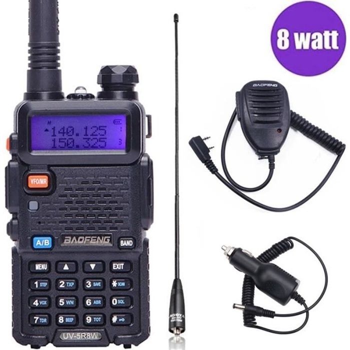 Baofeng Talkie Walkie Rouge UV-5R Radio Bidirectionnelle Dual Bande VHF,UHF  FM Portable + Oreillette - Talkies walkies (9238845)