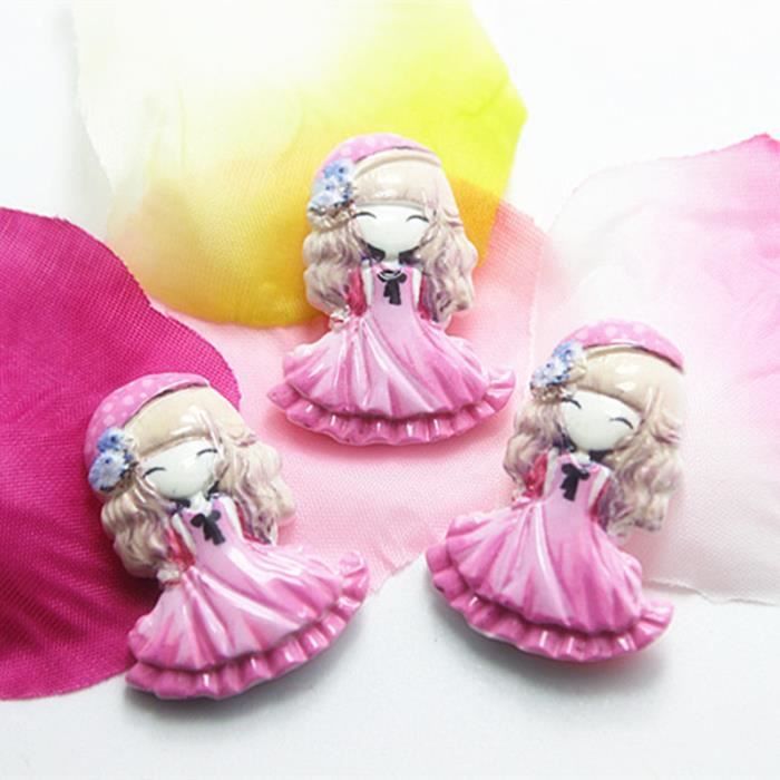 Lot De 50 Coques Téléphone En Résine à Dos Plat - Pour Scrapbooking Et Loisirs Créatifs - Motif Rose