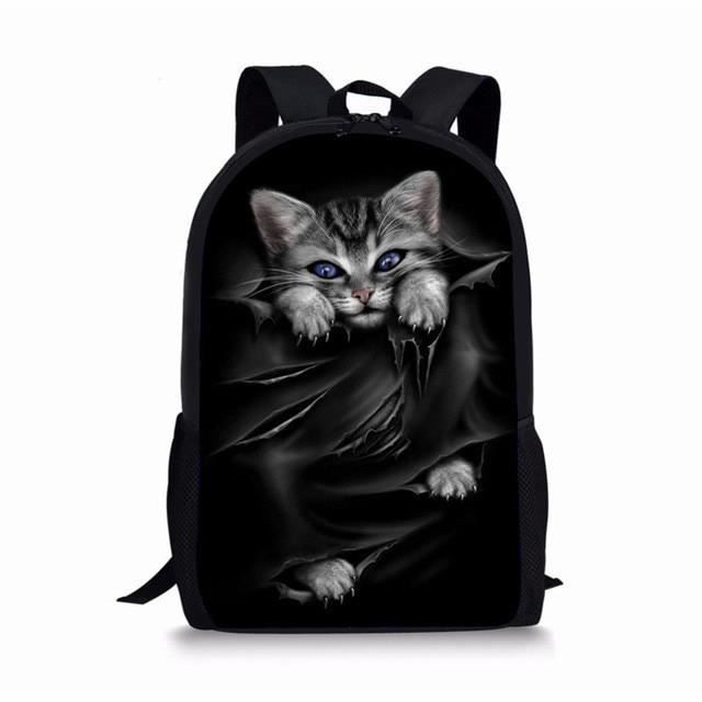 Sac a dos d ecole imprime chat noir Grande capacite Pour adolescentes et filles Type backpack D Cdiscount Bagagerie Maroquinerie