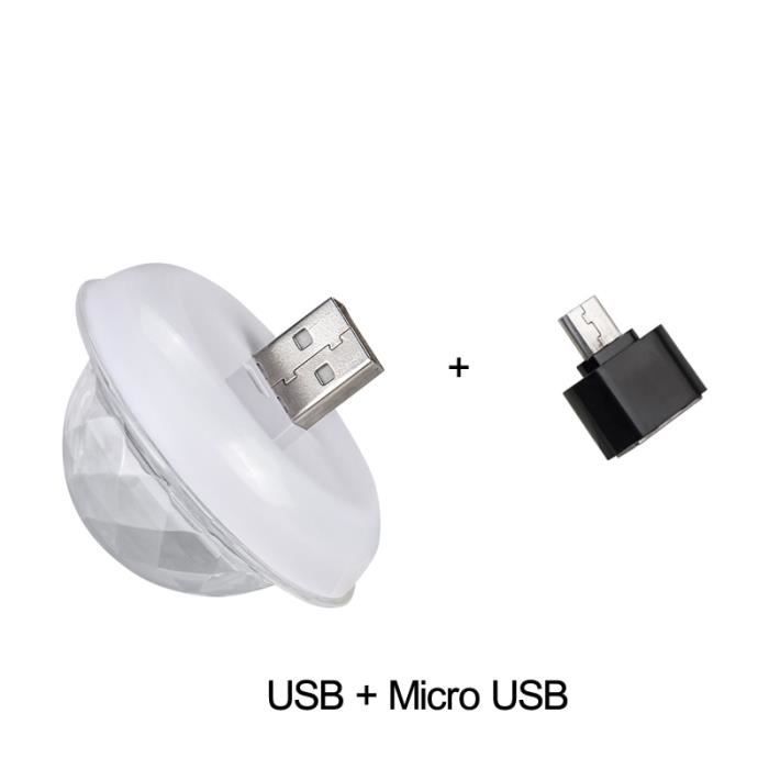 Lampe avec USB - Lumière de scène LED USB avec capteur de musique, boule magique en cristal RGB Portabl - TV Son Photo