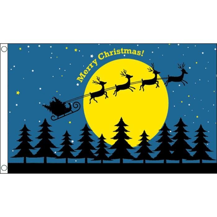 Drapeau De Noël 0,9 X 1,5 M Avec œillets - Bannière De Noël Père Noël