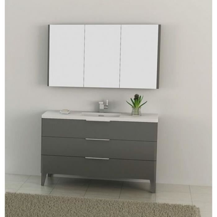 Meuble Salle De Bain Tendance 106 120 66 48 Cm Coloris Noir