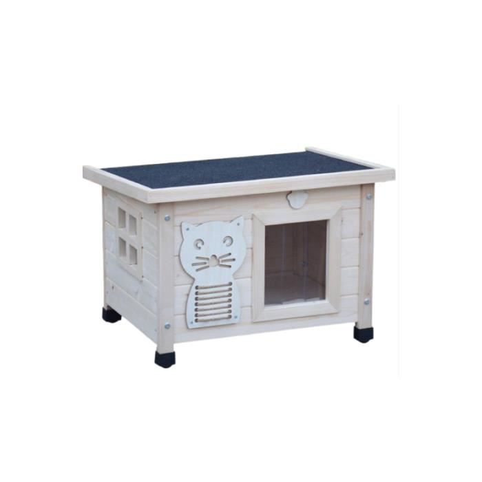 Comparer les prix de Maison pour chat niche avec toit pliable pour exterieur et interieur 53x45x43cm Filix Natur