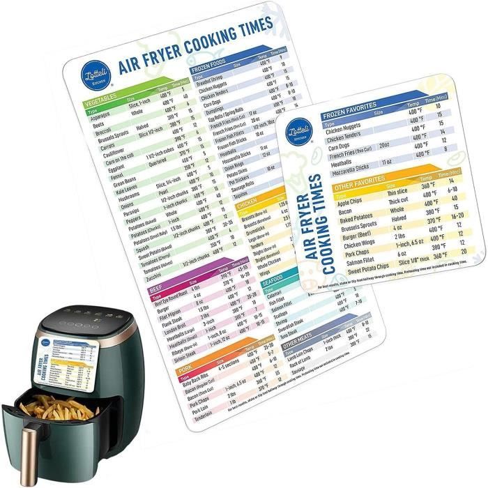 Air Fryer Cooking Times Sheet Tableau Magnétique De Temps De CuissonFriteuse À Air Chaud
