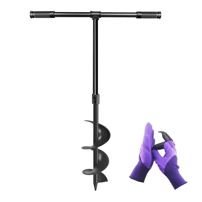 Tarière Manuelle WilTec - Ø 150 Mm - Longueur 118 Cm - Pour Trous De Plantation, Poteaux & Clôtures