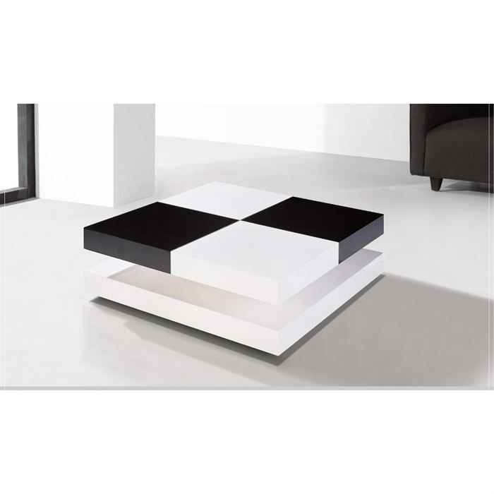Table Basse Laquee Noir Et Blanc Chelsea Achat Vente Table
