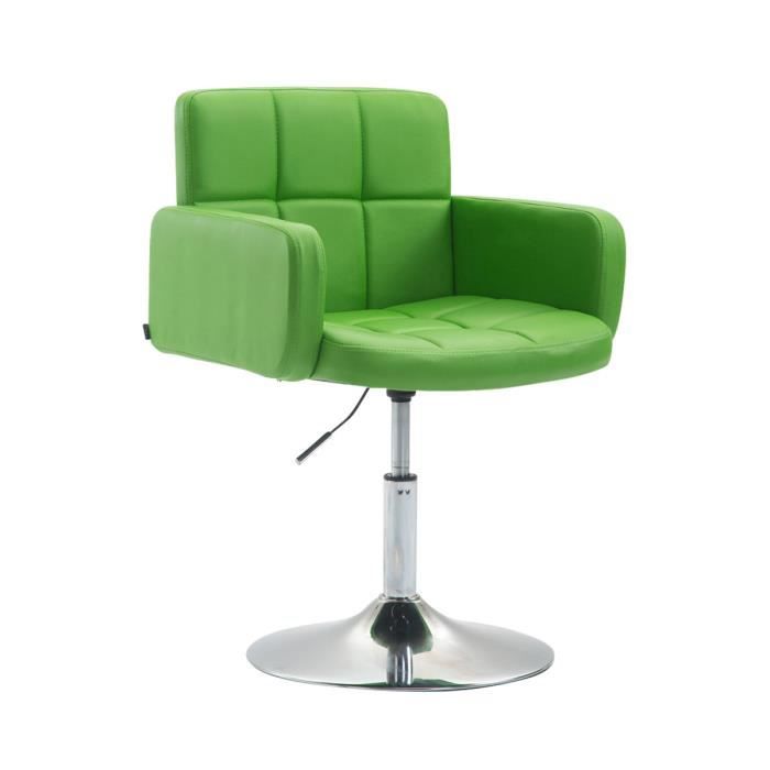 fauteuil lounge élégant et pivotant - clp - los angeles - similicuir - vert - avec accoudoirs