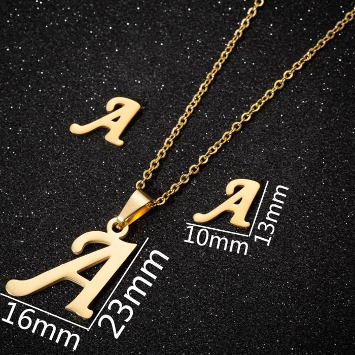 Collier Chaine Lettre Strass Initial Or Prénom En Acier Inoxydable - Collier Personnalisé - Cadeau Femme Fille Saint Valentin Anniversaire Noel - Longueur De Votre Choix