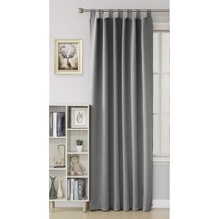 Rideau Deconovo rideaux opaques boucles rideaux occultants, tissu, gris ...