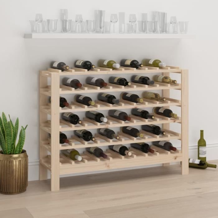 SogesHome 10 étagères pour 100 bouteilles, casier à vin, bois, 110 x 35 x  116,5 cm - Cdiscount Maison